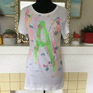 Paint Splatter Eighties Artist T-Shirt Small Neon